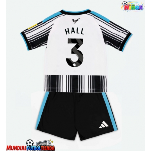 Camiseta Newcastle United Lewis Hall #3 Primera Equipación Replica 2026-27 para niños mangas cortas (+ Pantalones cortos)